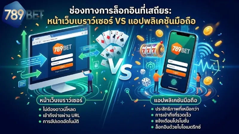 ช่องทางการล็อกอินที่เสถียร หน้าเว็บเบราว์เซอร์ VS แอปพลิเคชันมือถือ